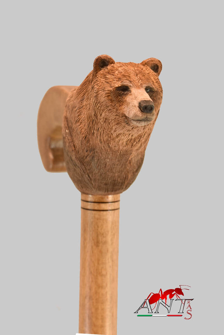 bear wooden cane