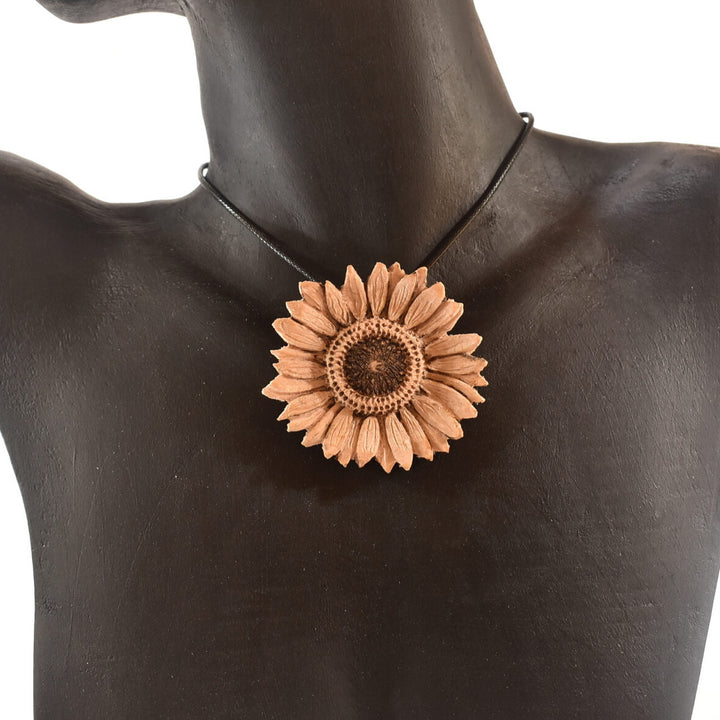 sunflower wooden pendant