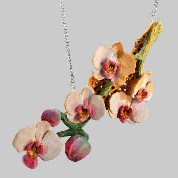 orchid flowers necklace