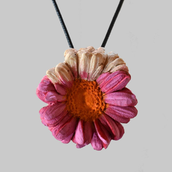 wood flower pendant