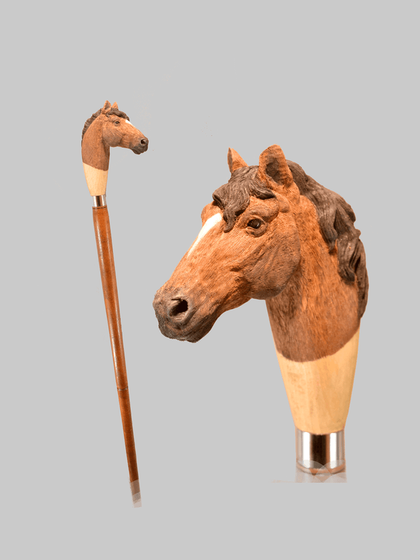 Handmade hiking sticks for sale horse head wood