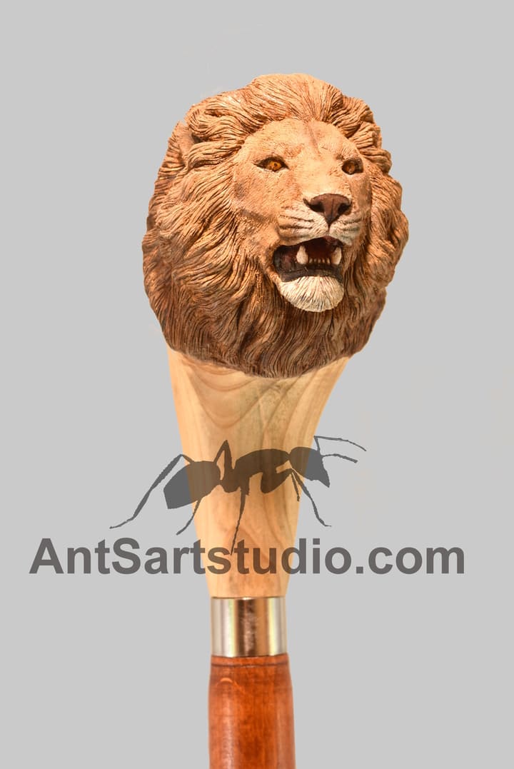 Walking Stick Wooden Lion Head Mail Opener – Collectors Crossroads