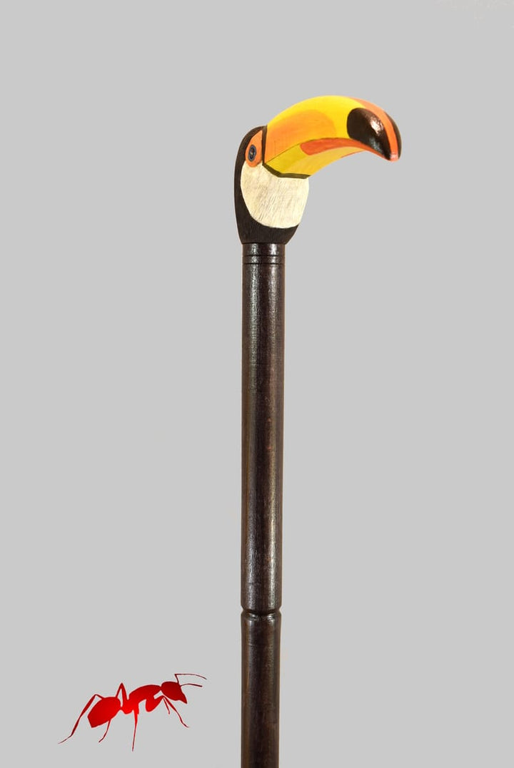 Toucan head handle ,hand carved cane for bird lovers,realistic original walking stick - AntSarT 