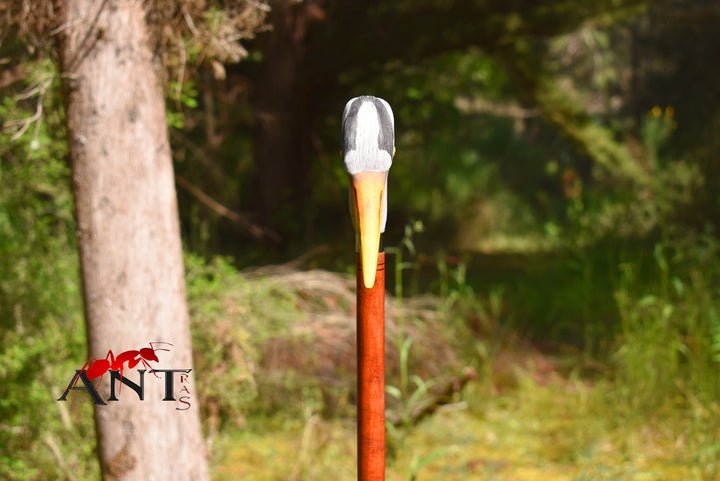 handmade wooden hiking sticks grey heron walking stick fashion accessories - AntSarT 