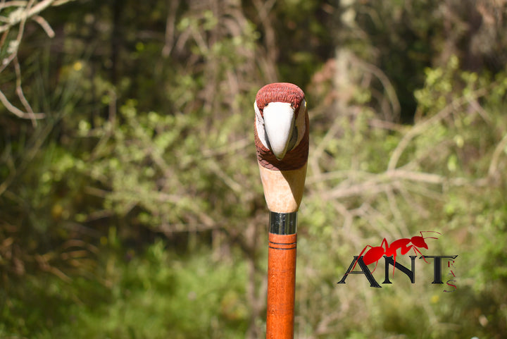 realistic scarlet parrot wood bird,hand carved stick for bird lovers,wooden hiking stick - AntSarT 