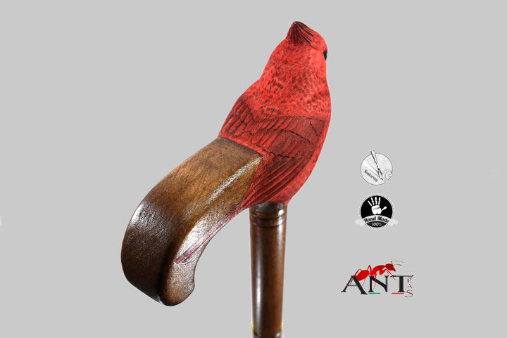 Fashionable walking canes,realistic red cardinal bird,custom made walking sticks - AntSarT 