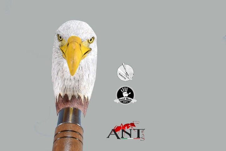 Custom walking canes,wooden bald eagle head walking cane,bird lovers - AntSarT 