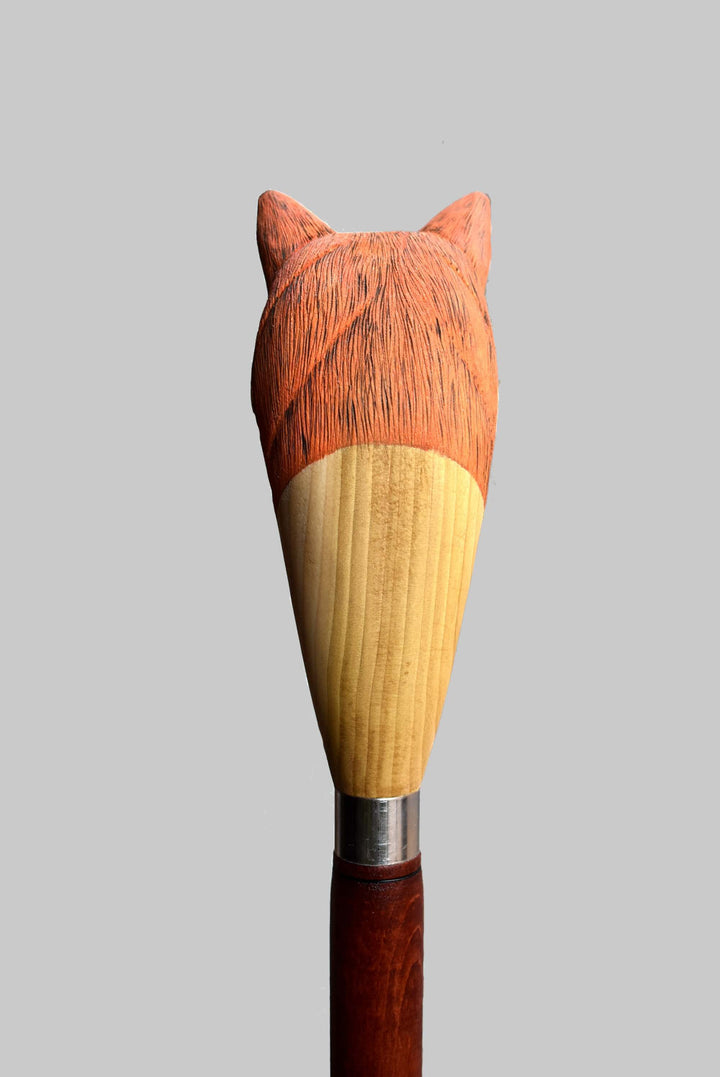 Handmade hiking sticks for sale,fox walking stick wooden engraved gift - AntSarT 