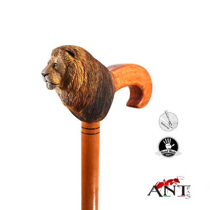 hand carved walking canes lion