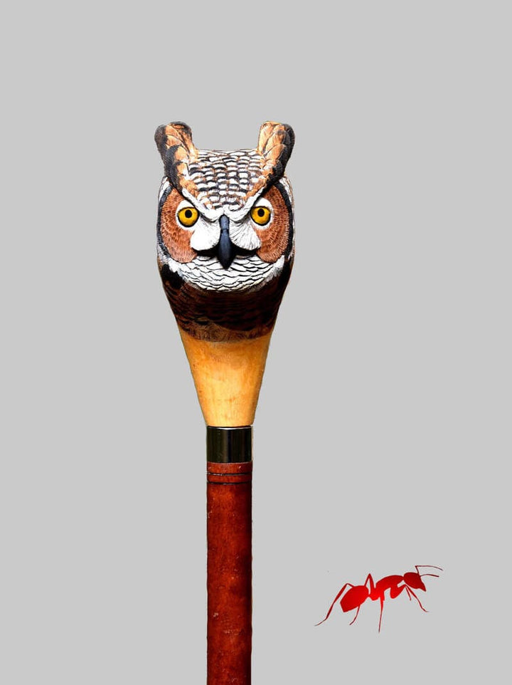 Bird head walking stick great horned owl walking stick for hiking lovers - AntSarT 