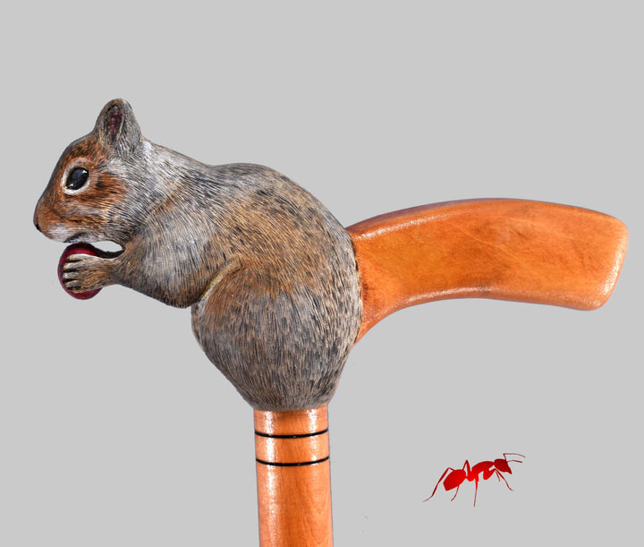 squirrel custom walking stick