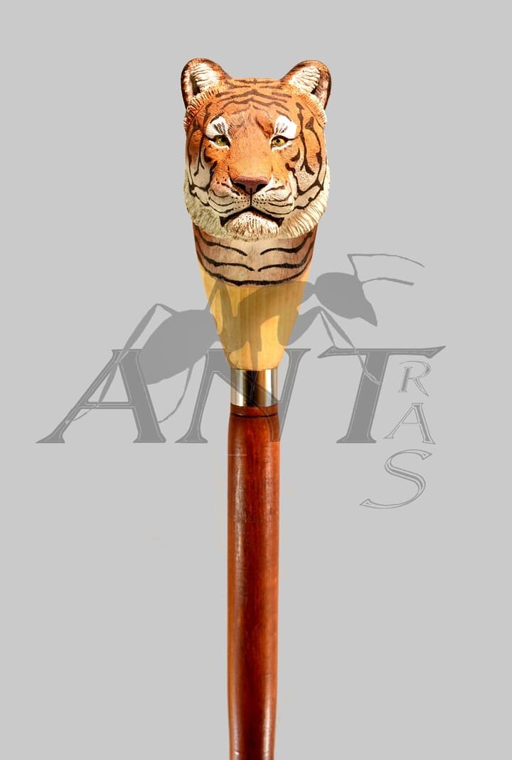 tiger head walking stick