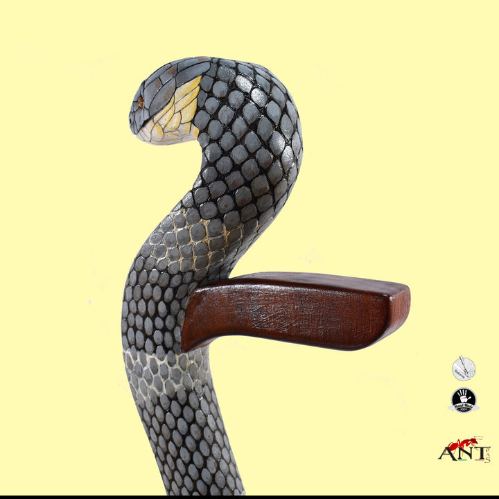 King cobra snake wooden walking cane full body,snake walking stick for sale - AntSarT 