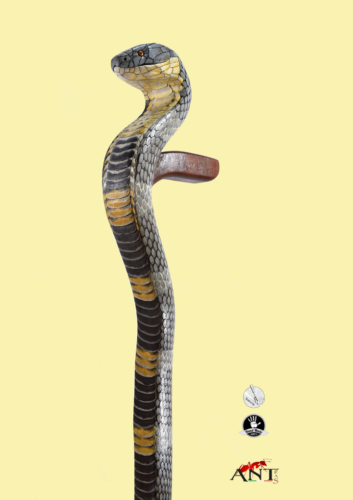 King cobra snake wooden walking cane full body,snake walking stick for sale - AntSarT 